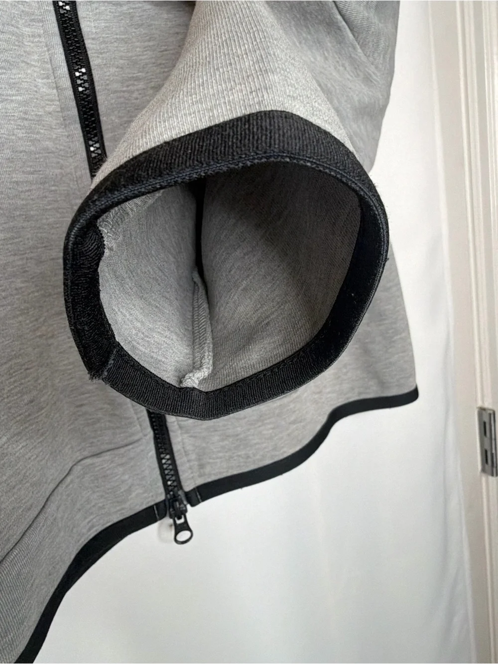 Nike Light Gray Tech Zip Hoodie with Black Accents